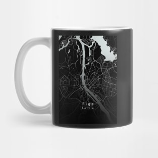 Riga Latvia City Map dark Mug